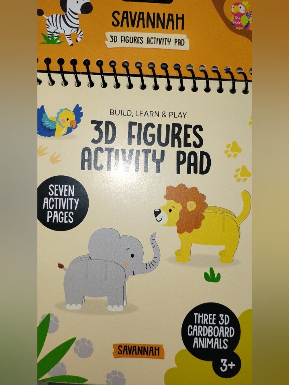 Savannah 3D Figures Activity Pad - Yellow & Gray